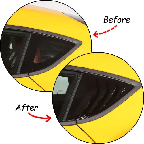 Vista 3 de ABS compatible con Toyota Supra GR A90 A91 MK5 2018 2019 2020 2021 2022 2023 2024 Cubierta triangular para persianas traseras (negro)