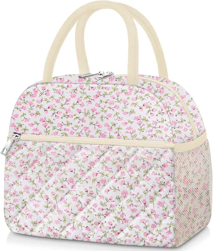 Vista 21 de KUBYA Lonchera de Pana Bolsa de Almuerzo para Mujeres y Hombres, Linda Fresa Pequeña Aislada Reutilizable Trabajo A Prueba de Fugas Simple Loncheras