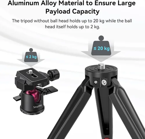 Vista 4 de SmallRig Mini trípode para cámara, trípode de mesa de escritorio actualizado con placa QR compatible con tipo Arca, cabezal de bola de 360°