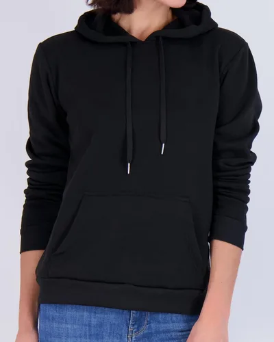 Vista 3 de Real Essentials Paquete de 3 sudadera con capucha de forro polar de manga larga para mujer, con bolsillo de canguro (disponible en Plus)