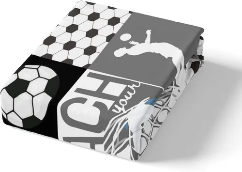 Vista 4 de Feelyou Funda de edredón con temática de fútbol, tamaño individual, funda de edredón de juego de pelota de fútbol, regalo para amantes del fútbol