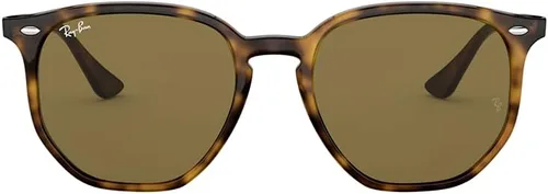 Vista 2 de Ray-Ban Gafas de sol unisex con montura Habana clara, lentes marrón oscuro, 2.126 in