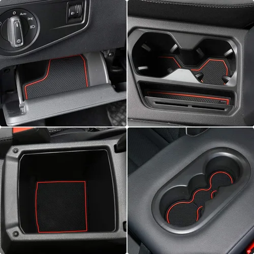 Vista 10 de Auovo Alfombrillas antipolvo para Volkswagen VW Tiguan accesorios 2024 2023 2022 2021 2020 2019 2018 personalizados portavasos, puertas y consolas