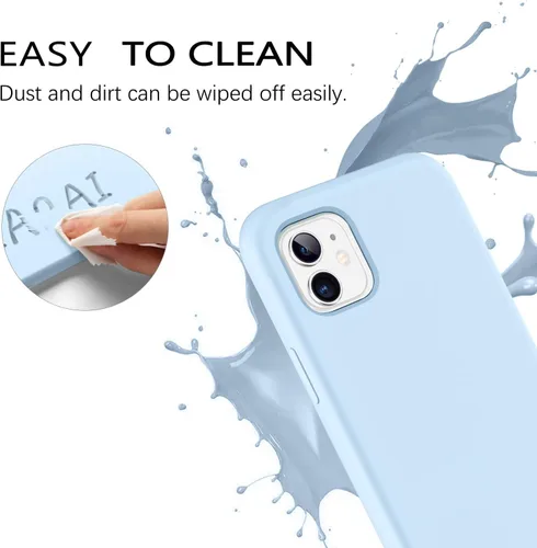 Vista 8 de GUAGUA Funda compatible con iPhone 11, iPhone 11 de silicona líquida, delgada y suave forro de microfibra con textura de cojín, funda protectora a