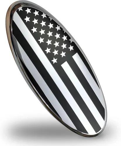 Vista 7 de Para Ford Emblem, emblema de la bandera estadounidense para portón trasero de 5 pulgadas para Bronco Sport 2020-2023 (plateado)