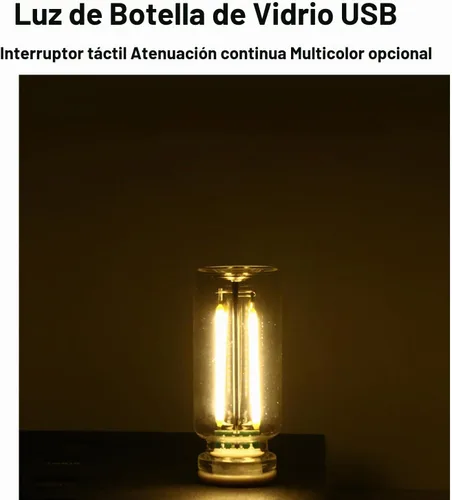 Vista 5 de Luz nocturna retro USB, luces regulables táctiles, luz nocturna USB enchufable, mini bombilla LED para automóvil, campamento, regalo, fiesta, regalo