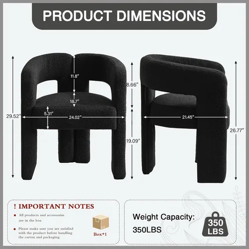 Vista 2 de adochr Sillas de comedor modernas con diseño de barril, silla de comedor de terciopelo con patas de madera, sillas decorativas con brazos, cómodos
