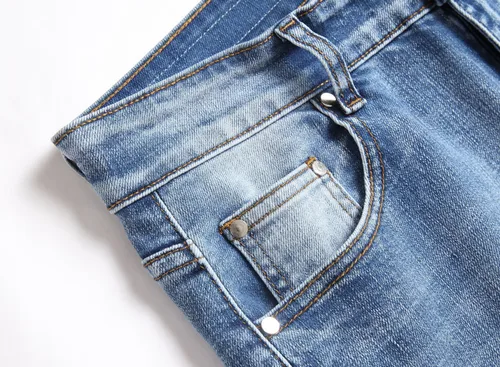 Vista 4 de AITITIA Jeans rasgados para hombre Pantalones de mezclilla elásticos ajustados