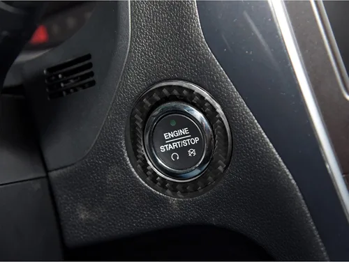 Vista 2 de SUNJIKA Compatible con 1 pieza de cubierta de botón de arranque de motor de fibra de carbono, accesorio para Ford Explorer 2013 2014 2015 2016 2017