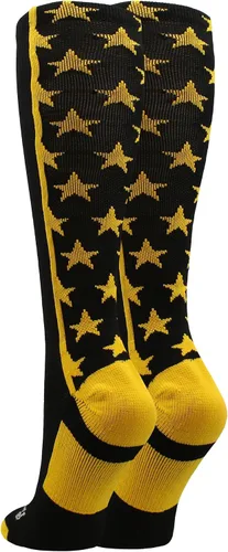 Vista 3 de MadSportsStuff Calcetines All Stars con estrellas para béisbol, sóftbol, fútbol, jóvenes y adultos, niños, niñas, hombres y mujeres, sobre