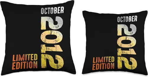 Vista 3 de Since October 2012 Retro 2012 Vintage 2012 October Throw Pillow