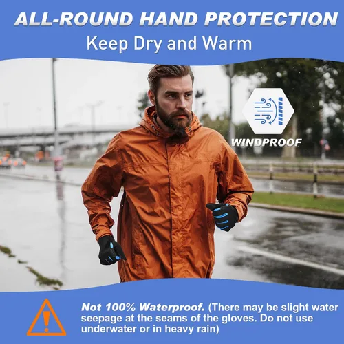 Vista 6 de Sukeen Guantes de invierno para hombre y mujer, guantes antideslizantes para pantalla táctil, guantes cálidos para correr, conducir, ciclismo