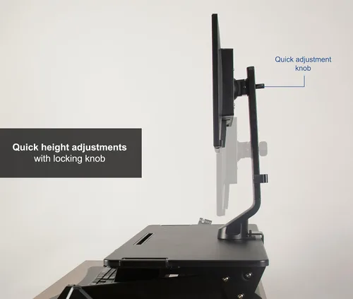 Vista 6 de VIVO Soporte ajustable para monitor individual para estación de trabajo de pie, convertidor de escritorio, brazo de monitor para 1 pantalla de hasta