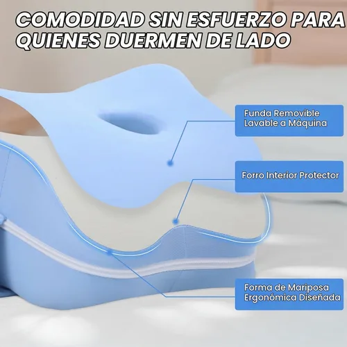 Vista 4 de LITTOAK - Almohada de rodilla para personas que duermen de lado y alivio del dolor de ciática Almohada de pierna para dormir de lado con correa