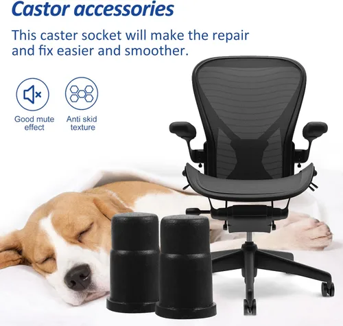 Vista 9 de NUOBESTY 40 fundas de repuesto para casquillo de rueda, insertos de vástago de goma de 1.18 x 0.78 pulgadas para sillas de oficina, ruedas, muebles