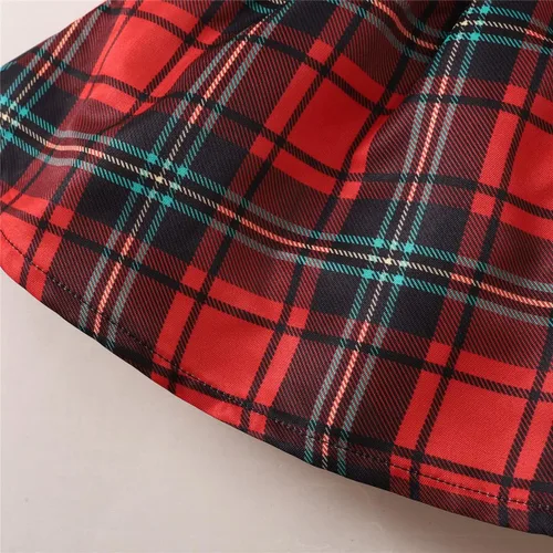 Vista 6 de Honykids Conjunto de ropa de Navidad para bebé recién nacida con falda de tirantes + diadema