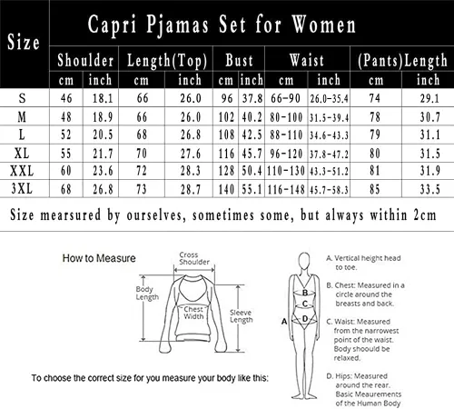 Vista 6 de Conjunto de pijama de algodón para mujer, camiseta de manga corta con pantalones capri, ropa de descanso