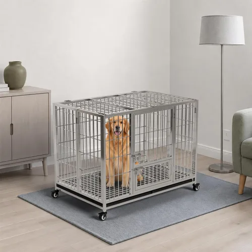Vista 7 de Jaula para perros de alta resistencia de 48 pulgadas, perros