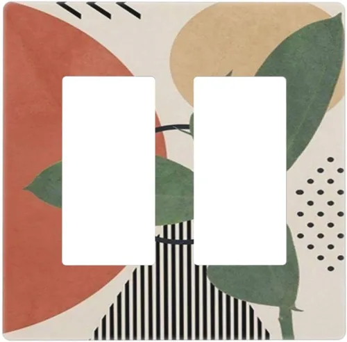 Vista 20 de Mid Century Morden Boho - Placa de pared para interruptor de luz dúplex de 1 banda, placa frontal decorativa eléctrica para receptáculo para baño