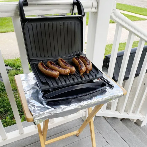 Vista 6 de Bandeja de goteo para parrilla y herramienta raspadora de sartén para accesorios de parrilla George Foreman, raspador de plástico para bandeja