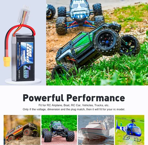 Vista 4 de Zeee 7.4V 50C 2200mAh 2S RC Lipo Batería con XT60 Plug 2 Pack Baterías con 1 unids Lipo Safe Bag Bolsa ignífuga a prueba de explosiones para carga