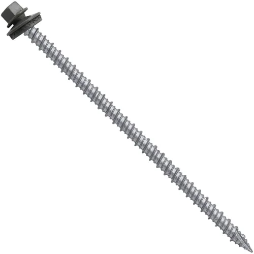 Vista 149 de Tornillos para techos de metal gris ABC 10 x 1 - Cabezal hexagonal - Arandela EPDM - Arandela de arranque automático/roscado - 1 bolsa - 250