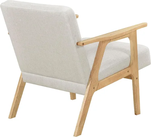 Vista 7 de Lexicon Silla decorativa moderna de mediados de siglo,Marco de madera Beige