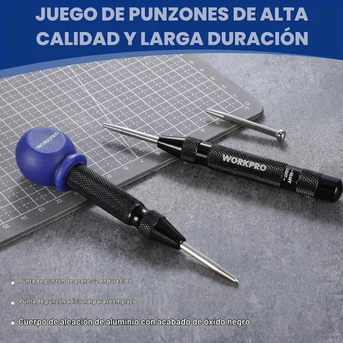 Vista 5 de WORKPRO Punzón central automático de 2 piezas, punzón central con resorte