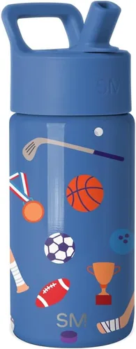 Vista 40 de Simple Modern Botella de agua para niños con tapa con pajilla, vaso aislado de acero inoxidable de 14 onzas para niños y a prueba de derrames