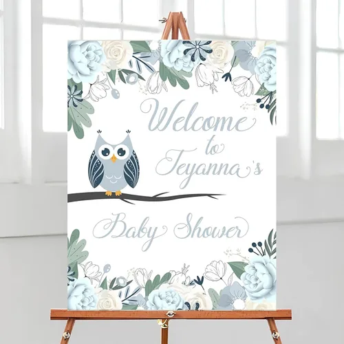Vista 19 de Letrero de bienvenida para baby shower, tema oscuro, varios tamaños
