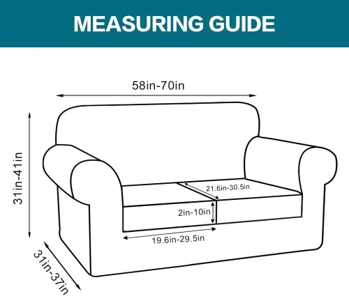 Vista 2 de Turquoize Fundas de sofá de 3 piezas para sofá de 2 cojines individuales, paquete de 2 fundas para silla, beige Biscotti