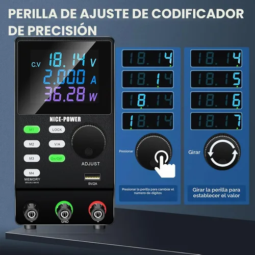 Vista 4 de NICE-POWER Fuente de alimentación de CC variable, 200V 1A de alto voltaje programable ajustable regulado banco de laboratorio fuente de alimentación