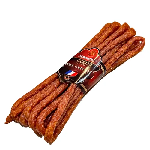 Vista 3 de Dry Thin Kabanos - Salchicha de cerdo inspirada en francés, ahumada y seca, carne tradicional polaca 4.2 oz 4.23 oz (paquete de dos)