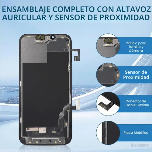 Vista 2 de Pantalla de repuesto para iPhone 13, 6.1 pulgadas, LCD con auricular