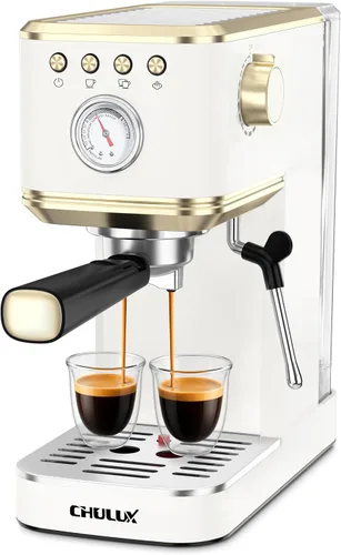 Vista 10 de CHULUX Máquina de Espresso Delgada con Espumador de Leche, Bomba Italiana Profesional de 20 Bares, Máquina de Café Espresso para el Hogar