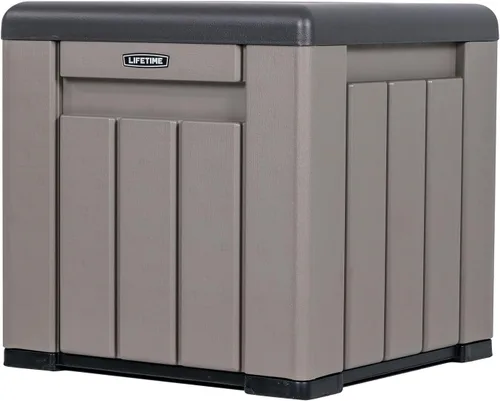 Vista 5 de Lifetime 60186 Caja de almacenamiento para exteriores resistente, 116 galones, arena del desierto/marrón y 60372U caja de almacenamiento