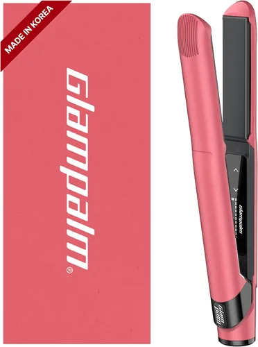 Vista 8 de GLAMPALM Plancha para el cabello 0.5" Plancha plana de cerámica infundida con Vita C, la herramienta profesional de salón n.º 1 de Corea