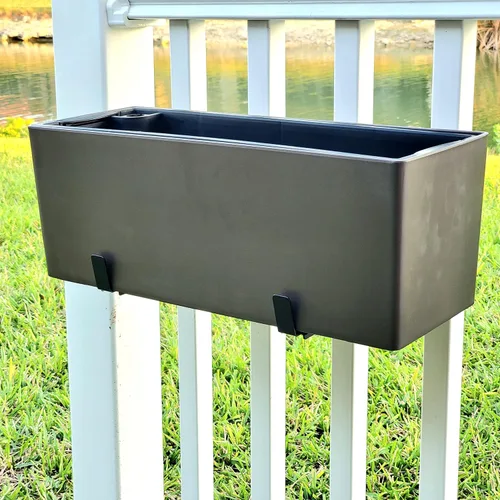 Vista 6 de Soporte universal ajustable para macetas con barandilla de cubierta con accesorios de montaje que no se dañan, con capacidad para una maceta