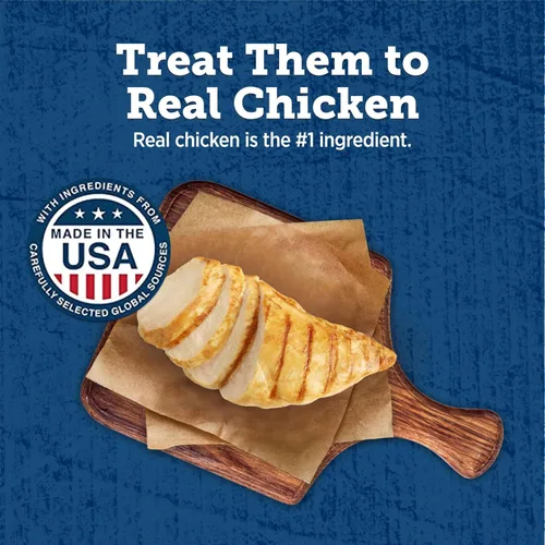 Vista 3 de Blue Buffalo True Chews Premium Grillers Golosinas Naturales para Perros, Pollo, Bolsa de 12 onzas