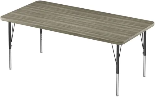 Vista 104 de Correll - Mesa rectangular de actividades para el aula de 24 x 36 pulgadas, altura ajustable (19-29 pulgadas), parte superior de nogal colonial