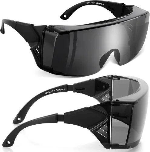 Vista 11 de OXG Anteojos de seguridad antiniebla, ANSI Z87.1, protección UV400, protector lateral, patillas ajustables