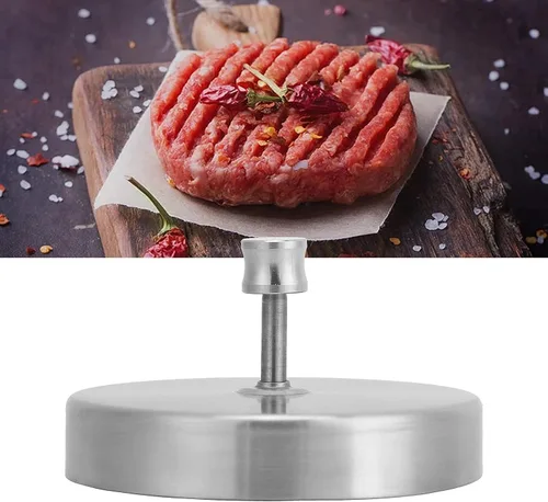 Vista 5 de Stainless Steel Hamburger Press with Adjustable Handle, 304 Food Grade Burger Patty Mold for DIY Rice Ball Sandwich Egg, Compact BBQ Kitchen Tool