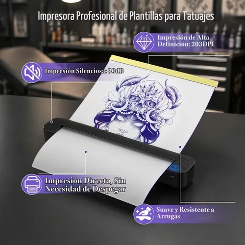 Vista 3 de Portable Tattoo Stencil Printer, Bluetooth Thermal Transfer Printer
