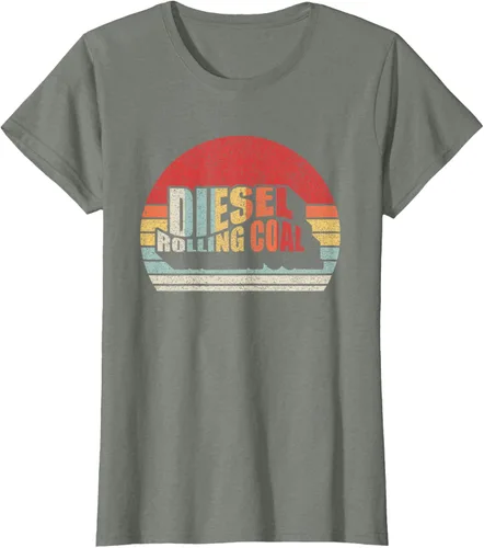 Vista 11 de Camiseta de camión diésel con motor diésel retro y divertido de carbón, Negro