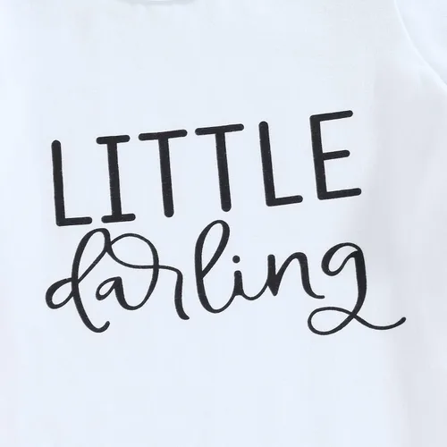 Vista 122 de Sejardin Ropa de verano para bebé y niña, recién nacida, manga corta, con letras, mameluco elástico con diadema