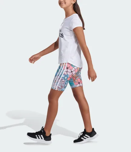 Vista 4 de adidas Pantalones cortos de bicicleta con estampado completo para niña, clear sky