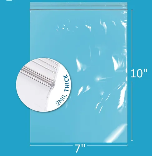 Vista 2 de GPI - Bolsas con cremallera de 7 x 10 pulgadas, bolsas de plástico transparente con cierre con cierre superior resellable para sándwiches