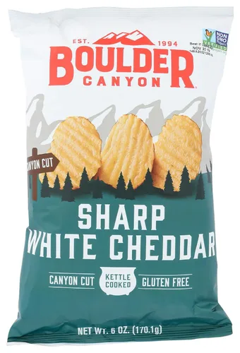 Vista 32 de Boulder Canyon Papas fritas - Hickory BBQ (1.5 oz/Caja de 55)