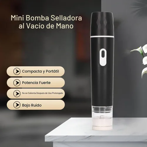 Vista 9 de Bomba de aire eléctrica Portátil de mano recargable selladora al vacío Máquina Bomba de aire de vacío (negro)