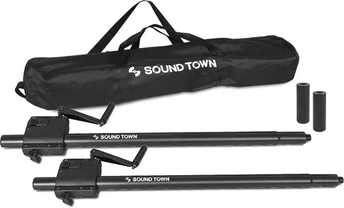 Vista 8 de Sound Town 2-Pack Set de Montaje de Poste Dual para Altavoces, Postes Extendidos de 20" para Subwoofer/Altavoces con Adaptadores M20 y 35mm